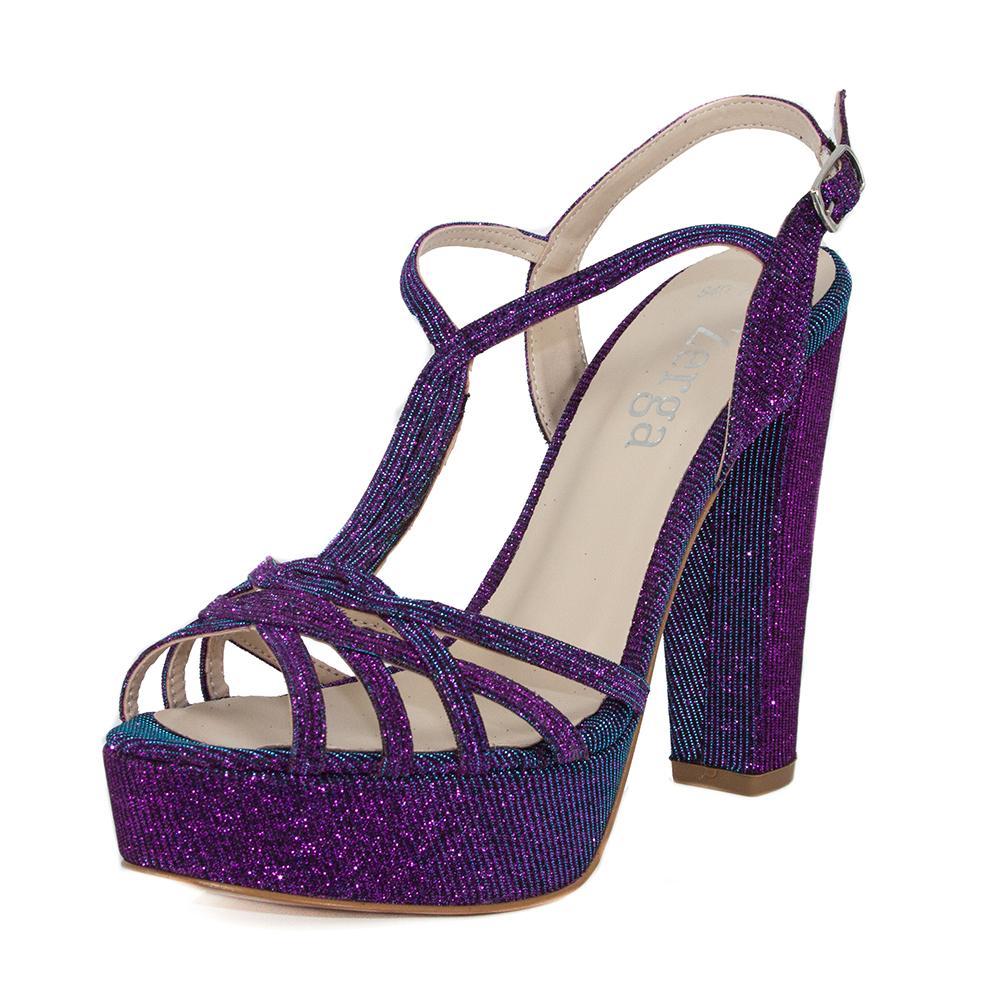 Buy Boohoo Twist Strap Block Heel Two Part Heel Sandals In Purple |  6thStreet Qatar